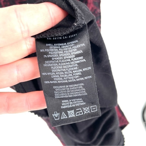 ANTHROPOLOGIE Maeve Elorn Wine Fitted Ruched Waist Lace Sheath Maroon Dress - Picture 9 of 9